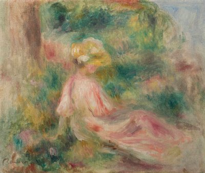 Mädchen auf einer Wiese von Pierre Auguste Renoir